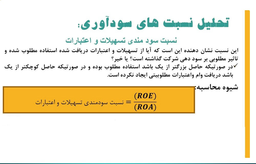 نسبت سودمندی تسهیلات و اعتبارات [تصویر] 